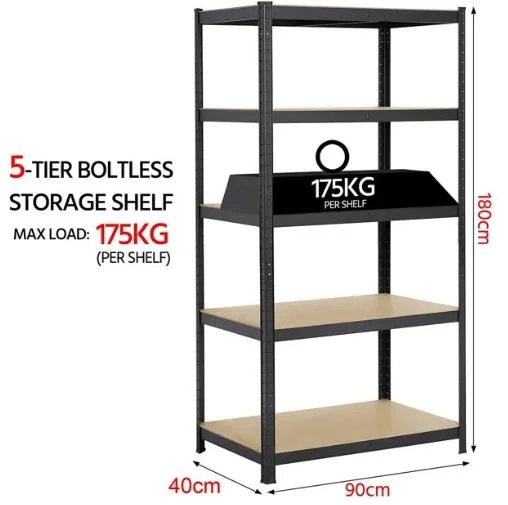 Metal 5 Layer Medium Duty Galvanized Steel/Metal Storage Rack Shelves Industrial Shelving Boltless Rivet Shelf