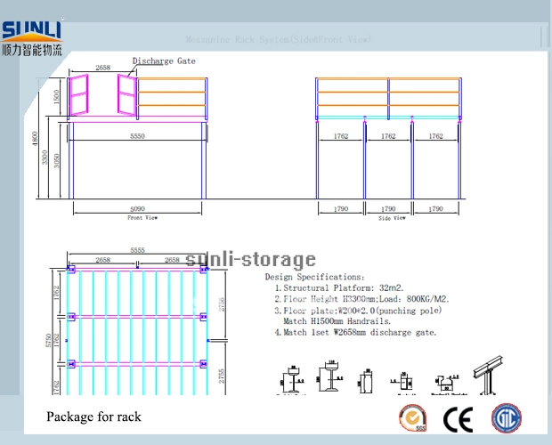 Q235B Customized Rack Supported Floor Warehouse Mezzanine