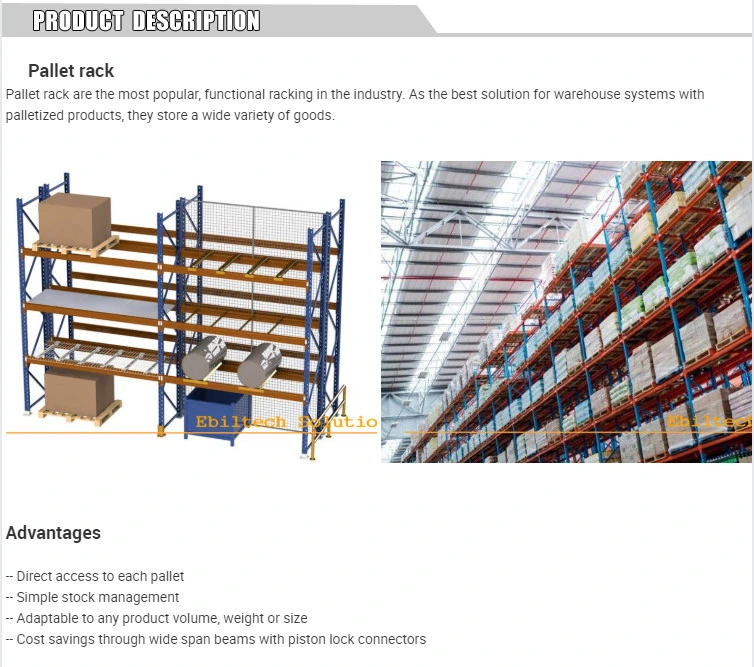 Ce ISO Certificate Steel Double Deep Warehouse Storage Pallet Racking